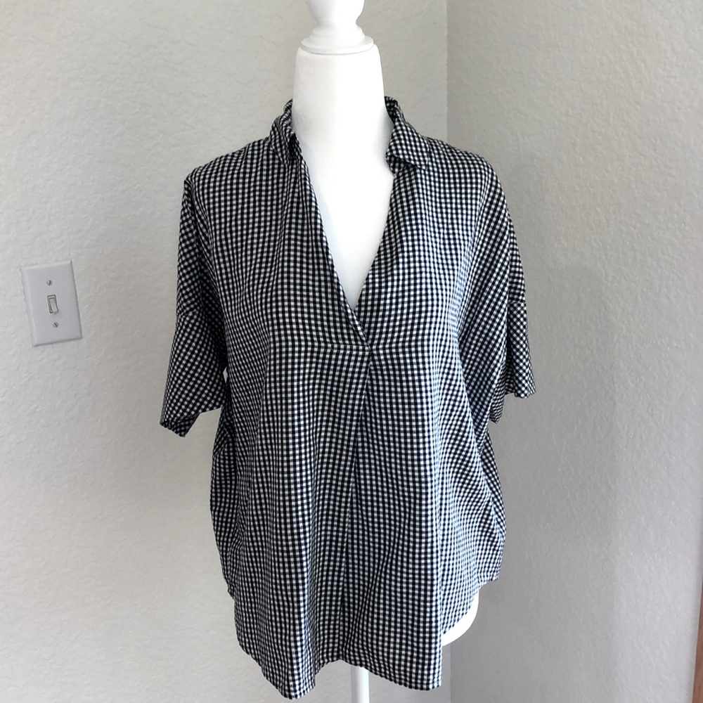 Madewell Popover Shirt in Black Check